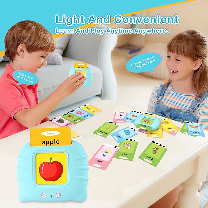 Talking Flash Cards for Toddler 1 2 3 4 Year Old, Toddler Toys Age 2-4, 224 Sight Words Learning Toys, Autism Sensory Toys, Pocket Speech Therapy Toys, Montessori Toys, Gifts for Boys Girls