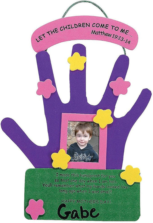 Fun Express Mother's Day Hand Keepsake Craft Kit - Makes 12 - DIY Craft Gifts from Kids to Mom