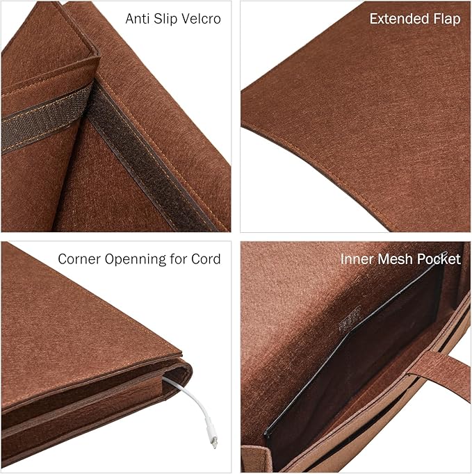 YOUDENOVA Bedside Caddy, Bedside Organizer for Dorm Room, Bunk Bed, Brown