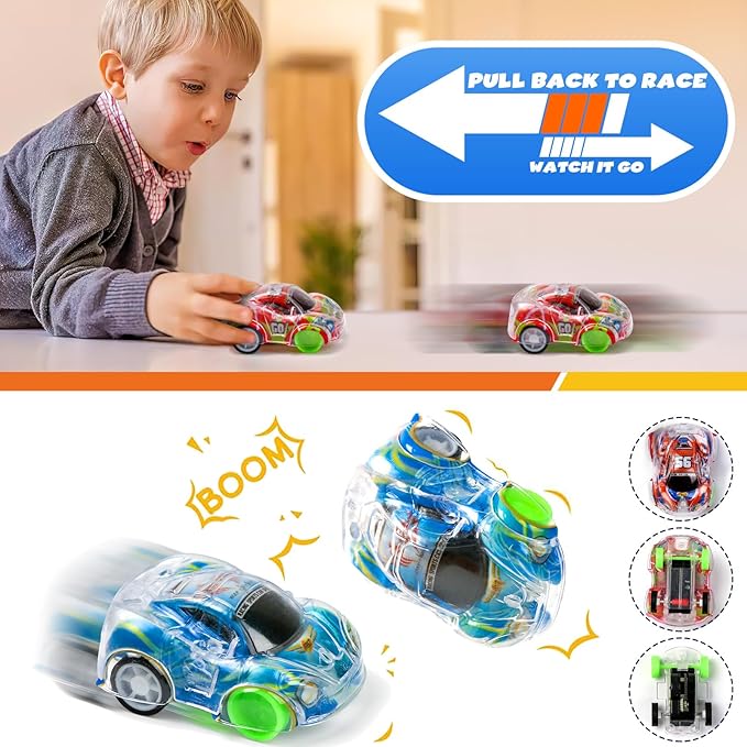 Buauty 100 Pcs Toy Cars Mini Pull Back Cars, Party Favors for Kids, Small Racing Car Carnival Prizes Classroom Rewards, Pinata Stocking Goodie Bag Stuffers Birthday Toys for Girls Boys Toddler