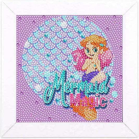 Junrife 5D Diamond Craft Kits Stickers for Kids,Gem Kids' Paint by Number Kits Mosaic Sticker - Best Gifts for Girls Over Ages 6 Easy for Kids Adult Beginners