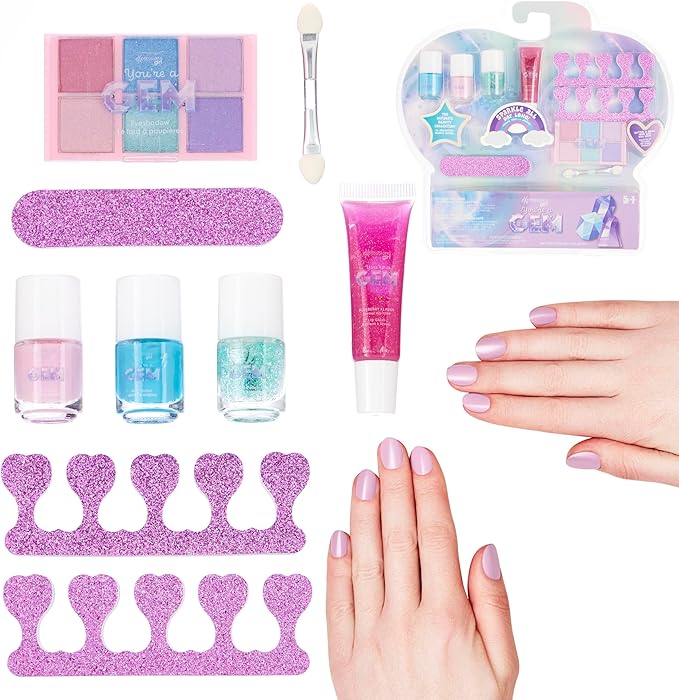 Expressions 8pc Makeup Set - "You're A Gem" Beauty Kit - Ultimate Kids Cosmetics Set Beauty Collection Starter Cosmetics For Girls