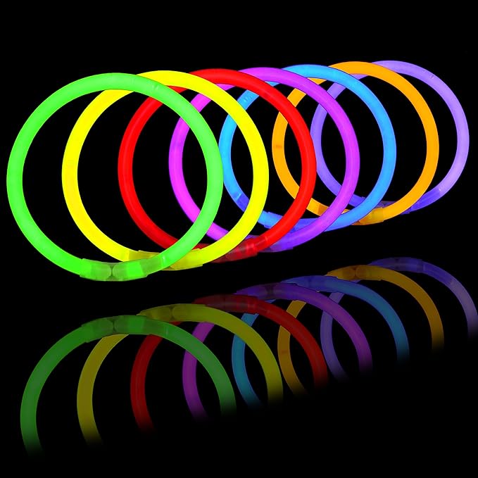 JOYIN 144 Pcs 8" Glowsticks, Bracelets Necklaces, Glow in the Dark Party Favors, Easter, Christmas, Halloween Supplies Pack, Football Party Supplies