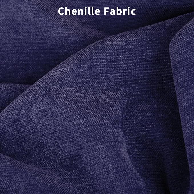 Bench Cushion 36 Inch - Chenille Fabric, High-Density Foam, Non-Slip Bottom, Soft Durable Indoor Tufted Long Seat Cushion for Window Garden Furniture (Deep Blue, 36x14x4 Inch)