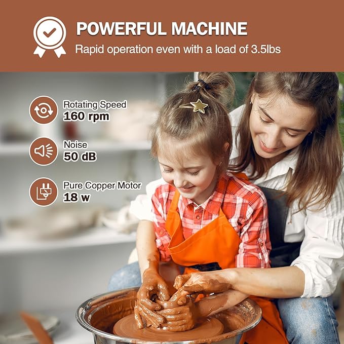 Eritor Pottery Wheel, Pottery Wheel for Adults, Air Dry Clay 4.4lbs，Pottery Clay，Pottery Wheel for Beginners，Pottery Tools, Pottery Wheel for Kids, Clay Tools, Clay Sculpting Tools