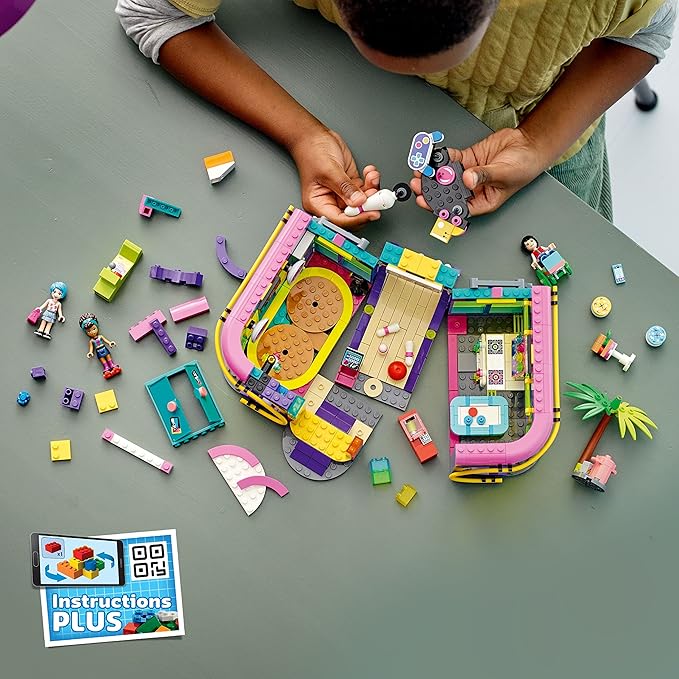 LEGO Friends Roller Disco Arcade Set 41708, Toy Bowling Game, Andrea Mini-Doll Included, Birthday Present Idea for Kids, Girls and Boys 7+, Fun Playset for Creative Play