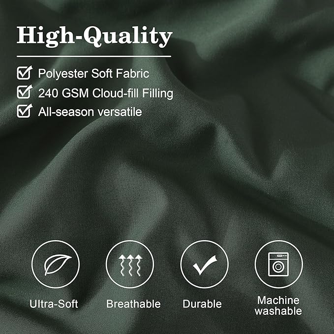 Monbix Oversized Queen Size Comforter Set - 7 Pieces Bed in a Bag, Deep Forest Bedding Sets with Comforter, All Seasons Comforter Bed Set with Sheets, Pillowcases & Shams