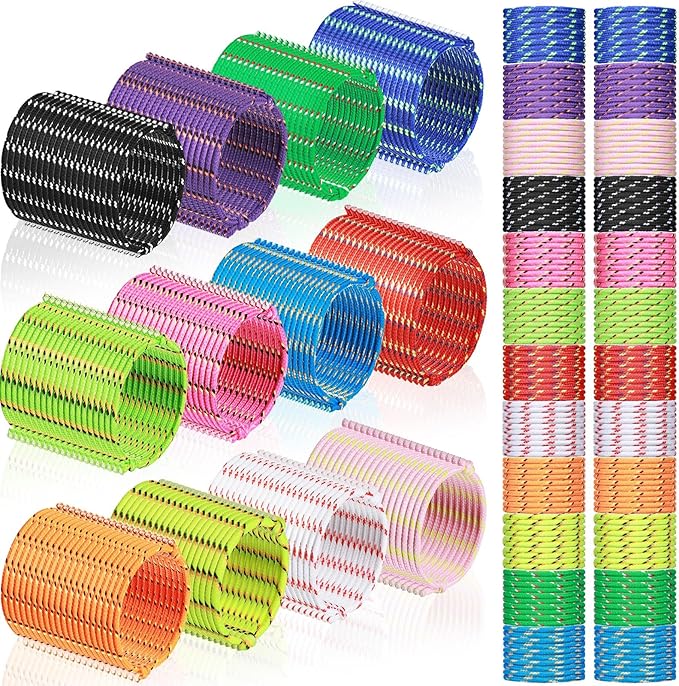 Kenning 240 Pcs Neon Friendship Bracelets Bulk 12 Assorted Colors Paracord Bracelets Rope Woven Adjustable Bracelets Braided Nylon Bracelets Friend Birthday Goody Bag Stuffers Carnivals Party Favors
