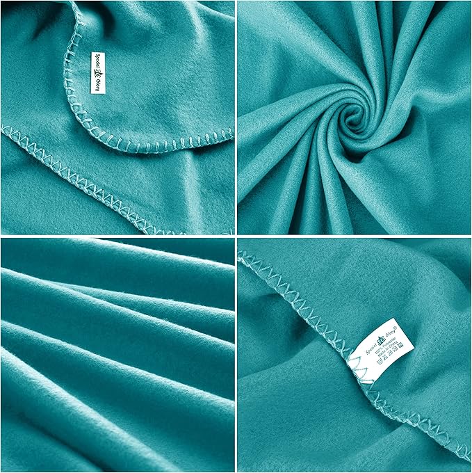 Fleece Throw Blanket Bulk Fleece Blankets Solid Lightweight Warm Soft Cozy Pet-Friendly for Home Bed Sofa Couch Dorm Office Wedding Gifts Travel Airplane Seasons (Petrol Blue, Pack of 6-50x60 Inches)