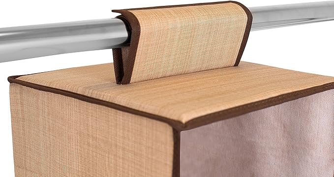 Internet's Best Hanging Closet Organizer - 6 Shelf - Clothing Sweaters Shoes Accessories Storage - Brown - College Dorm Kids Room Essential - Beige