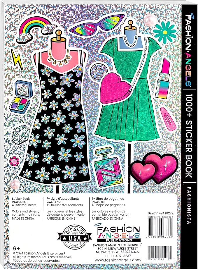 Fashion Angels Fashion Sticker Book - Includes 1000+ Stickers and 5 Sticker Collector Pages - Design Outfits, Accessorize Notebooks and Get Inspired - Ages 8 and Up