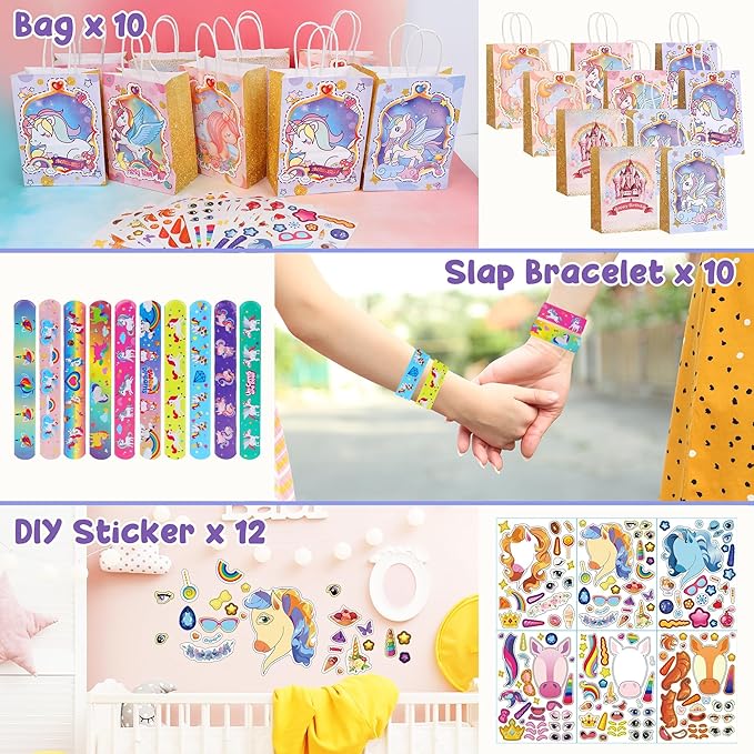 142 PCS Birthday Party Supplies for Girls, Lovely Party Decorations Set - Including Banners, Balloons, Plates, Napkins, Forks, Tablecloth, & Stickers – Perfect for Unicorn Themed Birthday Parties
