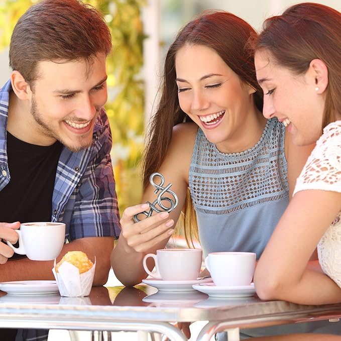 Metal Wire Puzzle Set by ArtCreativity - 12 Unique Individually IQ Wire Metal Puzzles - Fun Brain Teaser IQ Game - Great Educational Toy for Party Favor Kids and Adults Challenge