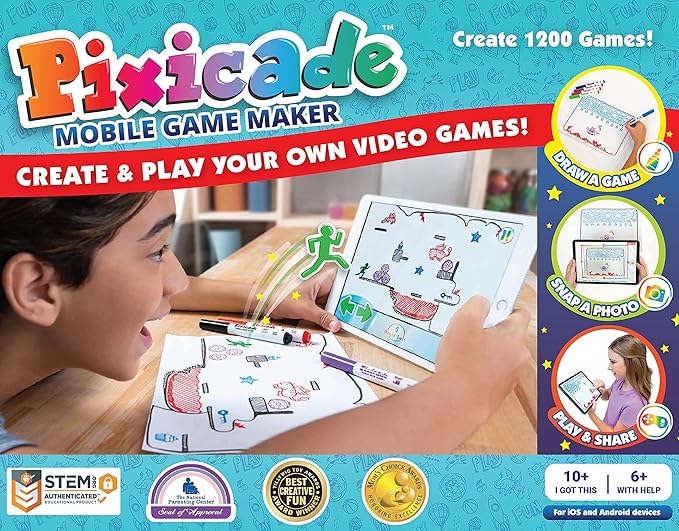 Transform Creative Drawings to Animated Playable Kids Games On Your Mobile Device - Build Your Own Video Game - Gifts for 10 Year Old Girl, Boys - Award Winning STEM Toys for Ages 6-12+
