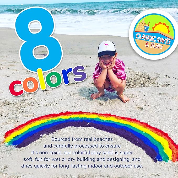 Classic Sand and Play Yellow Colored Play Sand, 20 lb. Bag, Natural and Non-Toxic, Fun Wet and Dry Indoor and Outdoor, Sandbox, Therapy, and Table Use, Building, Stimulate Sensory Needs