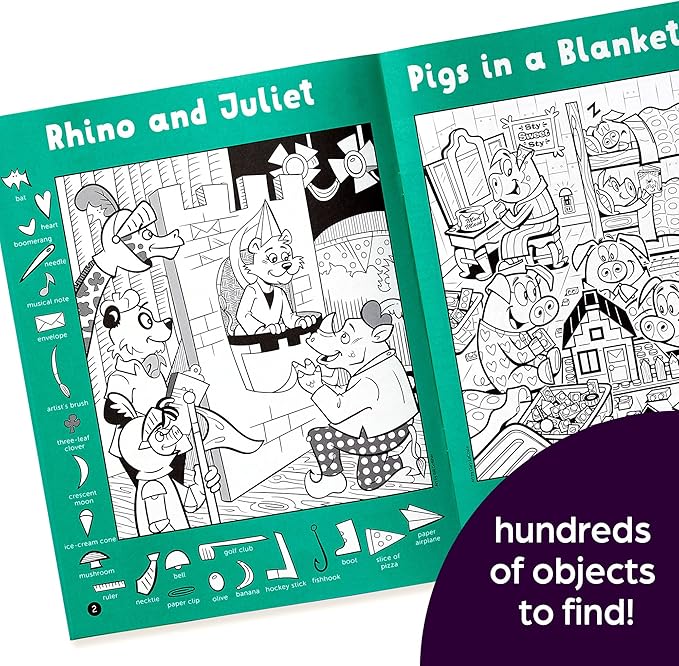 Highlights Hidden Pictures 2023 Activity Books for Kids Ages 6 and Up, 4-Book Set of Travel-Friendly Screen Free Seek and Find Fun, Books Double as Coloring Books