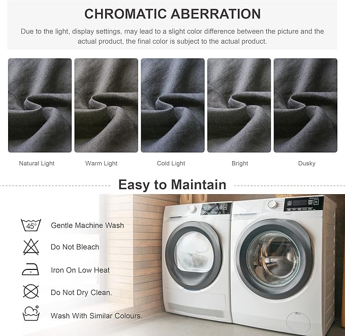 Simple&Opulence 100% Linen Duvet Cover Set, 3 PCS Natural French Flax Dark Grey Ruffle Duvet Cover King Size, Breathable Comfy Linen Bedding Comforter Cover with 2 Pillowcases (Dark Grey, 104" X 92")