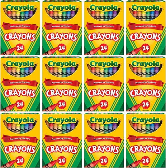 Crayola Crayons Bulk, 12 Packs of 24 Count Crayons, School Supplies, Assorted Colors