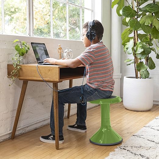 ECR4Kids ACE Active Core Engagement Wobble Stool, 18-Inch Seat Height, Flexible Seating, Grassy Green