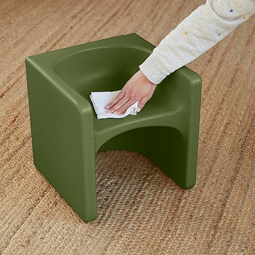 ECR4Kids Tri-Me 3-In-1 Cube Chair, Kids Furniture, Hunter Green