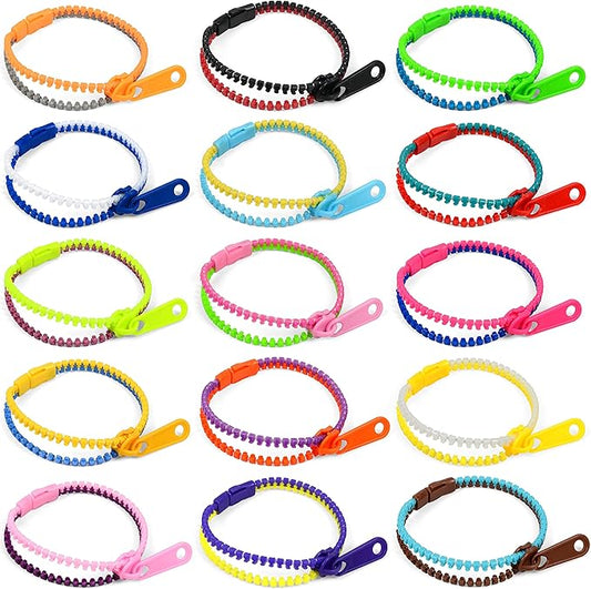 85-Pack Zipper Friendship Bracelets Set,Fidget Friendship Bracelets 7.5 Inches Sensory Toys Party Pack,Friendship Bracelets for Goodie Bag Fillers