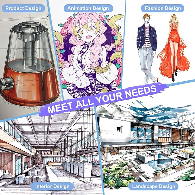 Alcohol Markers Set, 100 Colors Dual Tip Art Set for Kids Sketching Adult Coloring, Permanent Drawing With Case and Holders