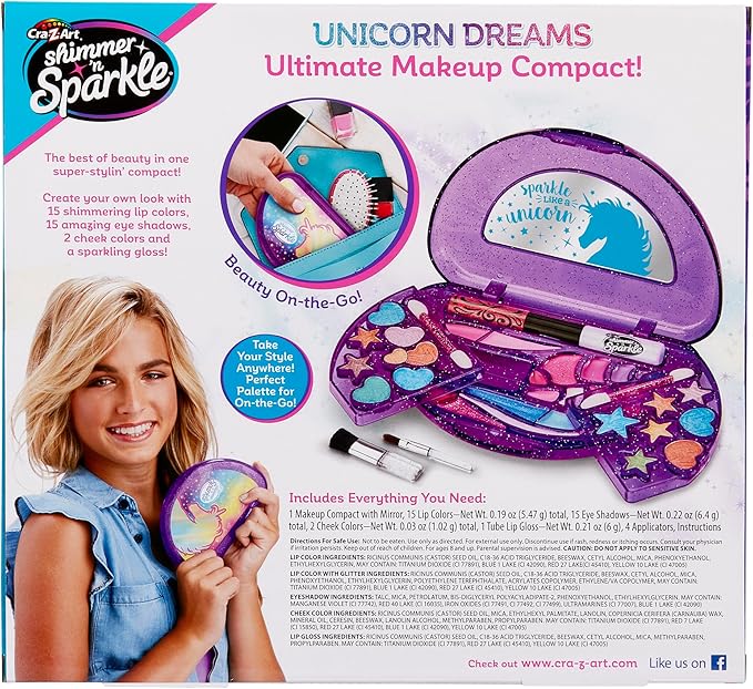 Cra-Z-Art Shimmer ‘n Sparkle All in One Beauty Compact Real Kids Makeup Kit