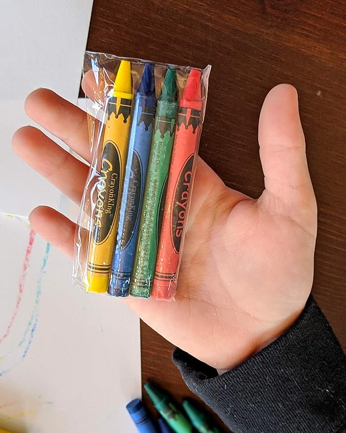 CrayonKing 75 Sets of 4-Packs in Cello (300 total bulk Crayons) Restaurants, Party Favors, Birthdays, School Teachers & Kids Coloring Non-Toxic Crayons