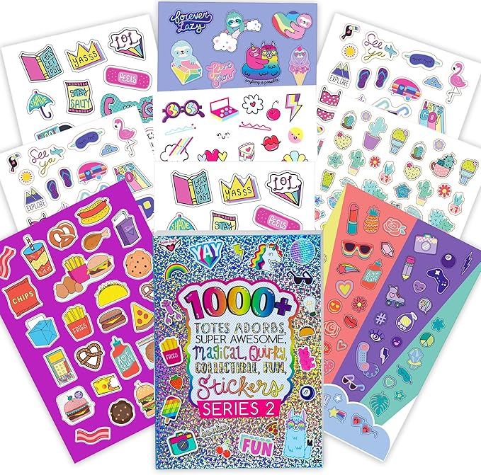 Fashion Angels 1,000+ Totes Adorbs Sticker Book, Includes Fun & Colorful Craft Stickers, Ideal for Accessorizing Kids & Teens Notebooks, Journals & More