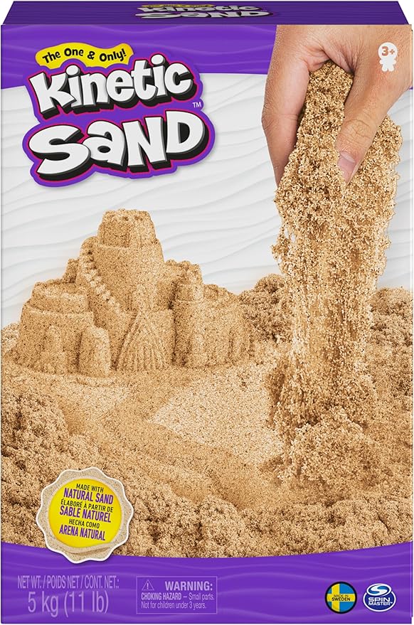 Kinetic Sand, 11lb (5kg) Natural Brown Bulk Play Sand for Arts and Crafts, Sandbox, Moldable Sensory Toys for Kids Ages 3 and up