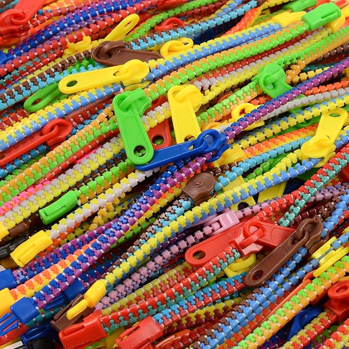 85-Pack Zipper Friendship Bracelets Set,Fidget Friendship Bracelets 7.5 Inches Sensory Toys Party Pack,Friendship Bracelets for Goodie Bag Fillers
