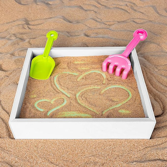 ArtCreativity Wood Sand Painting Light Box for Kids, Table LED Sandbox with 3 Light Up Modes and Sand Toys, Art Sand Animation, Relaxing Sensory Play, Exploration, Motor Skills & Learning