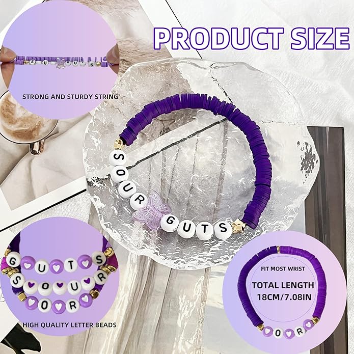 Handmade Stretch Friendship Bracelets for Teen Girls Singer Inspired Merch Outfits Decoration Girls Birthday Gifts Clay Beaded Friendship Bracelets Bulk for Music Fans