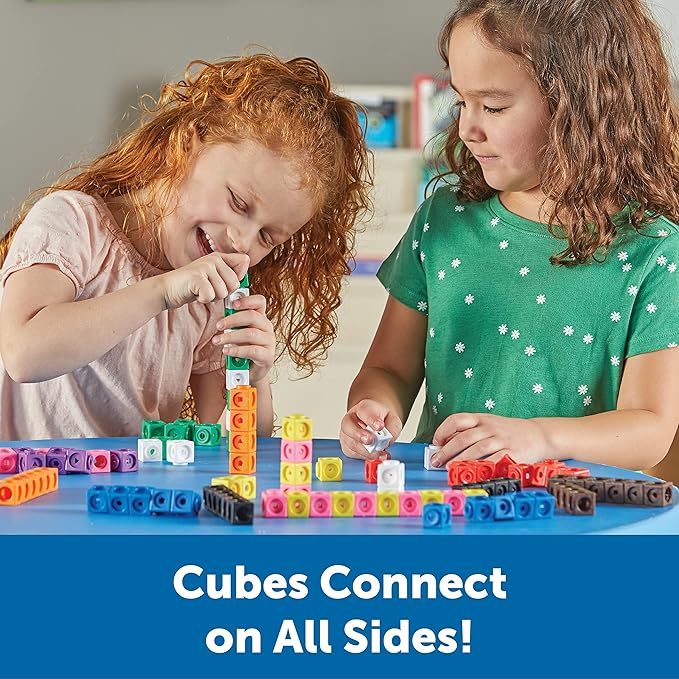 Learning Resources MathLink Cubes - Set of 100 Cubes, Ages 5+ Kindergarten, STEM Activities, Math Manipulatives, Homeschool Supplies, Teacher Supplies