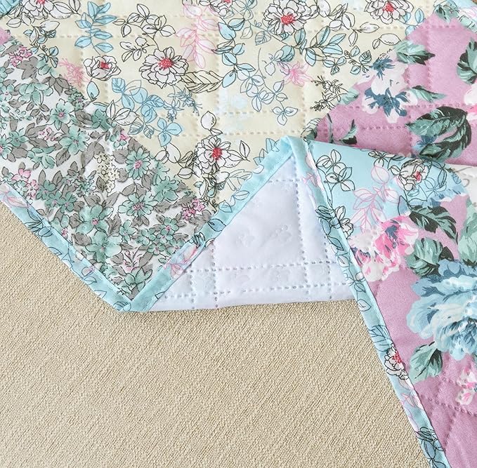 Brilliant Sunshine Lilac Rose Couch Sofa Armrest 5 Pockets Organizer, Slip Resistant Recliner Armchair Caddy, Washable Remote Controls Holder, Storage for Magazine, Tablet, Phone, 35×13", Egg Blue