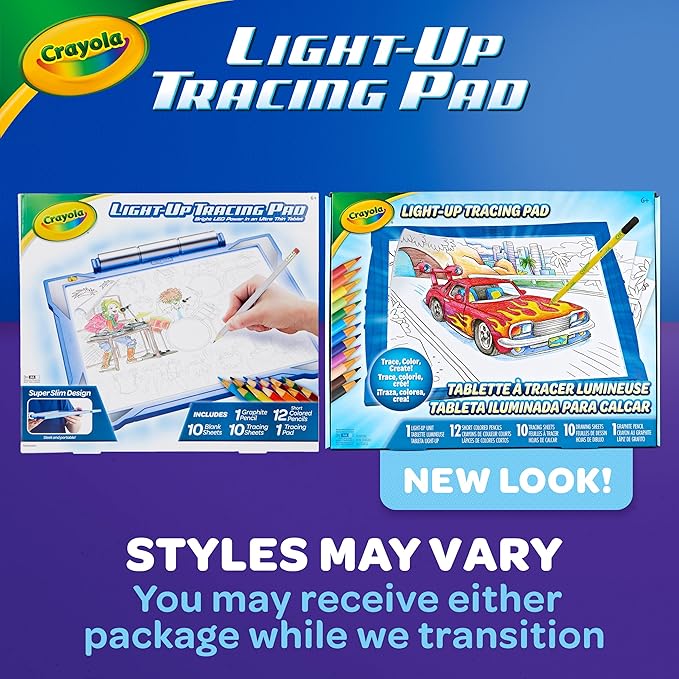 Crayola Light Up Tracing Pad - Blue, Tracing Light Box for Kids, Drawing Pad, Toys for Kids, Gift for Boys & Girls, Ages 6, 7, 8