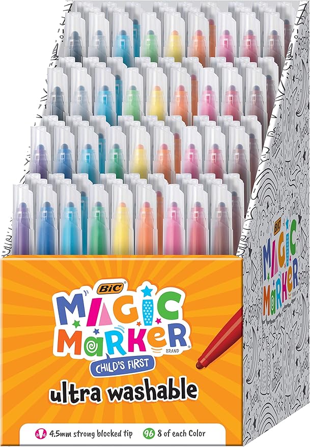 BIC Child's First Magic Marker, Assorted Colors, 96-Count