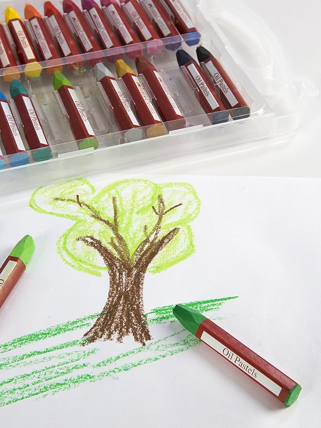 Faber-Castell Blendable Oil Pastels In Durable Storage Case- 24 Vibrant Colors - Non-Toxic Pastels for Kids