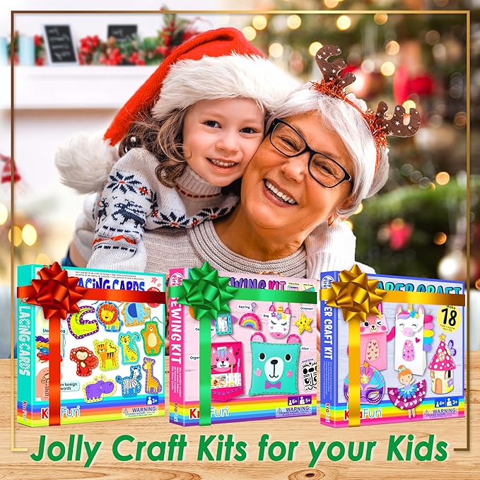 KRAFUN Preschool Beginner First Lacing Card Kit for Kids Training Arts & Crafts, 5 Easy Transport and Cars Lacing Projects, Lacing Cards for Toddlers, Fine Motor Skills Toys