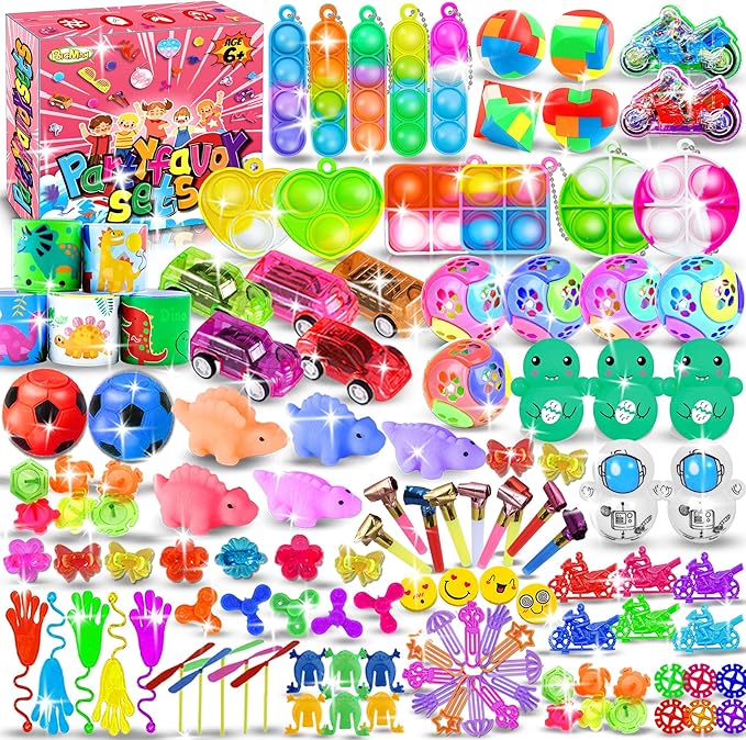 BicMan 150Pcs Party Favors for Kids 3-5 4-8, Fidget Toys Pack, Goodie Bag Stuffers, Carnival Prizes, Treasure Box, Filler Stuffers Toys for Classroom