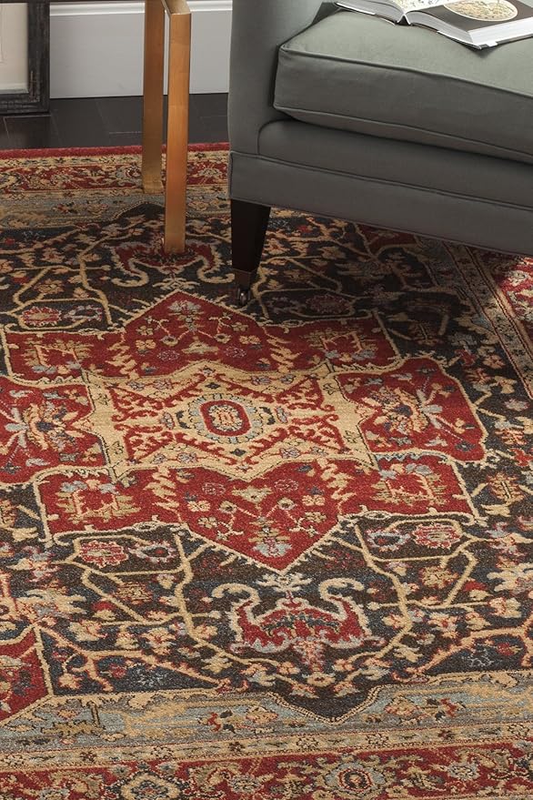 SAFAVIEH Mahal Collection Accent Rug - 4' x 5'7", Red & Red, Traditional Oriental Design, Non-Shedding & Easy Care, Ideal for High Traffic Areas in Entryway, Living Room, Bedroom (MAH625D)