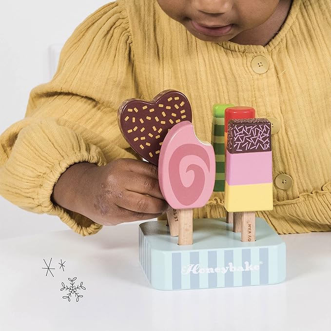 Le Toy Van Honeybake Collection Ice Lollies Set Premium Wooden Toys for Kids Ages 3 Years & Up (TV284)