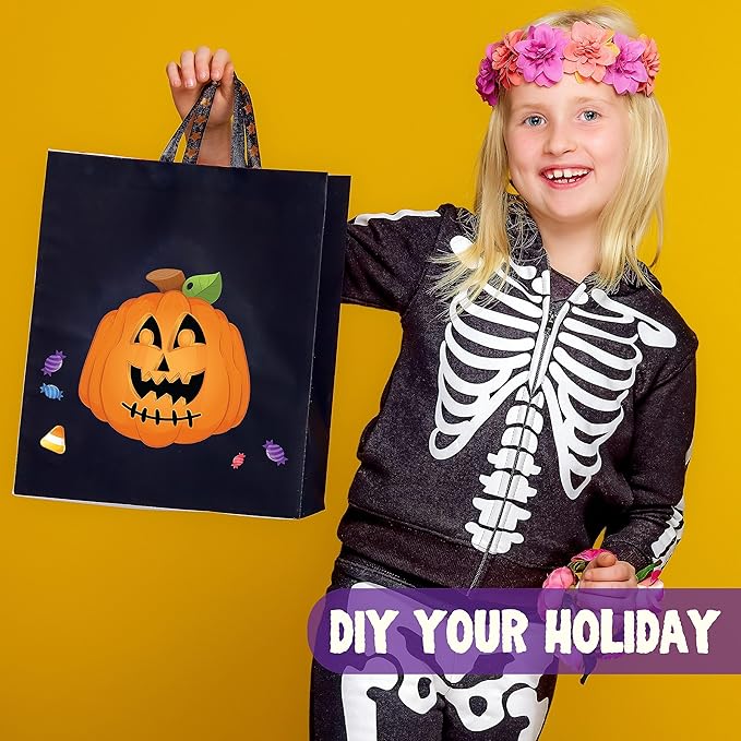 JOYIN 36 PCS Halloween Pumpkin Stickers, Halloween Party Favor for Kids, Art Crafts Party Supplies, Pumpkin Decorating Face Sticker Sheets with 9 Designs, Halloween Goodies Classroom Activities Games