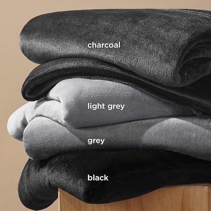 Bedsure Charcoal Fleece Blanket 50x70 Blanket - 300GSM Soft Lightweight Plush Cozy Blankets for Bed, Sofa, Couch, Travel, Camping