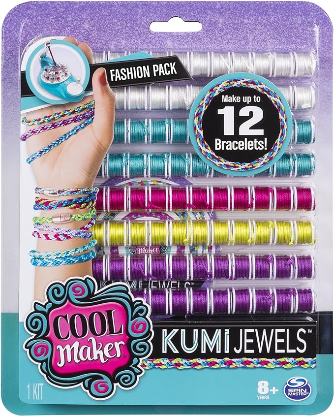 Cool Maker - KumiJewels Fashion Pack, Makes Up to 12 Bracelets with The KumiKreator, for Ages 8 and Up