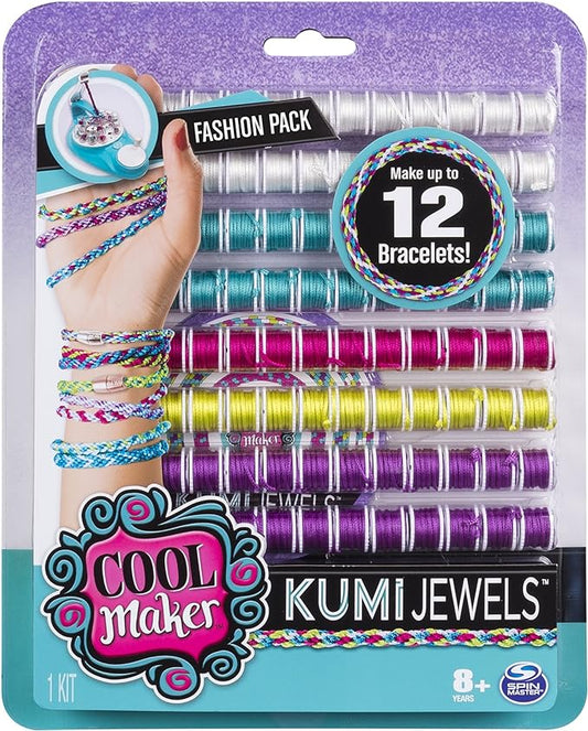 Cool Maker - KumiJewels Fashion Pack, Makes Up to 12 Bracelets with The KumiKreator, for Ages 8 and Up