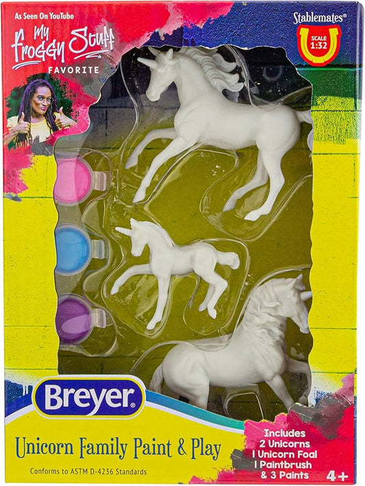Breyer Horses Stablemates Unicorn Family Paint Set | 3 Unicorn Set | 1:32 Scale | Horse Toy | Model 4262, Yellow