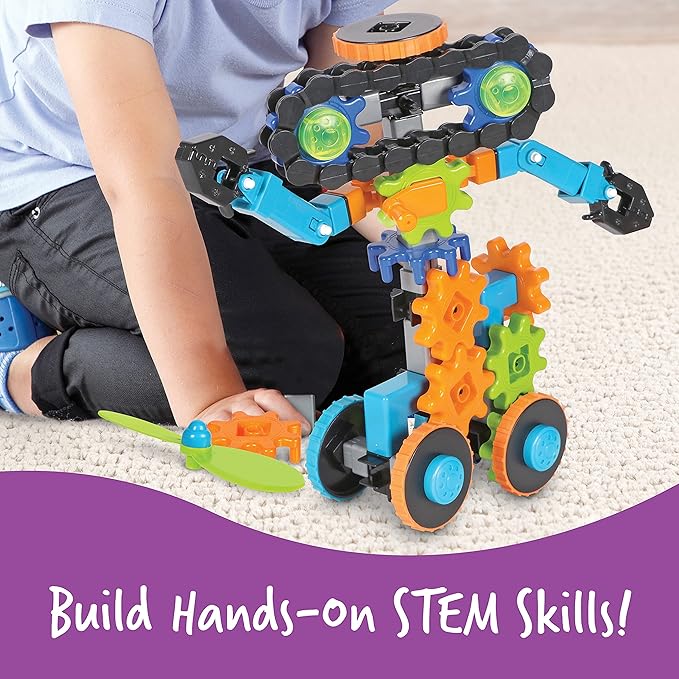 Learning Resources Gears! Gears! Gears! Robots in Motion Building Set - 116 Pieces, Ages 5+, Robot Toy, STEM Toys for Kids, Robots for Kids