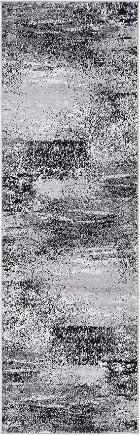 SAFAVIEH Adirondack Collection Runner Rug - 2'6" x 8', Silver & Multi, Modern Abstract Design, Non-Shedding & Easy Care, Ideal for High Traffic Areas in Living Room, Bedroom (ADR112G)