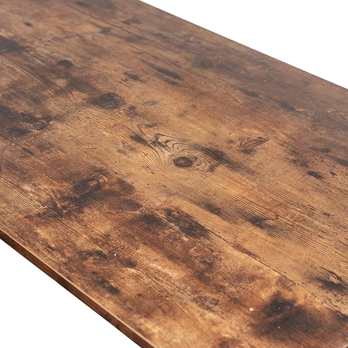 OLYMP XXI Modern & Industrial Computer Desk, Home Office Desk with Storage Shelves, Wood Study Writing Table for Bedroom, Living Room, Rustic Retro Brown, 55 Inch